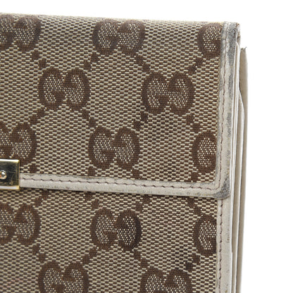 Gucci Monogram Metal Bar Continental Flap Wallet Off White 10 of 17