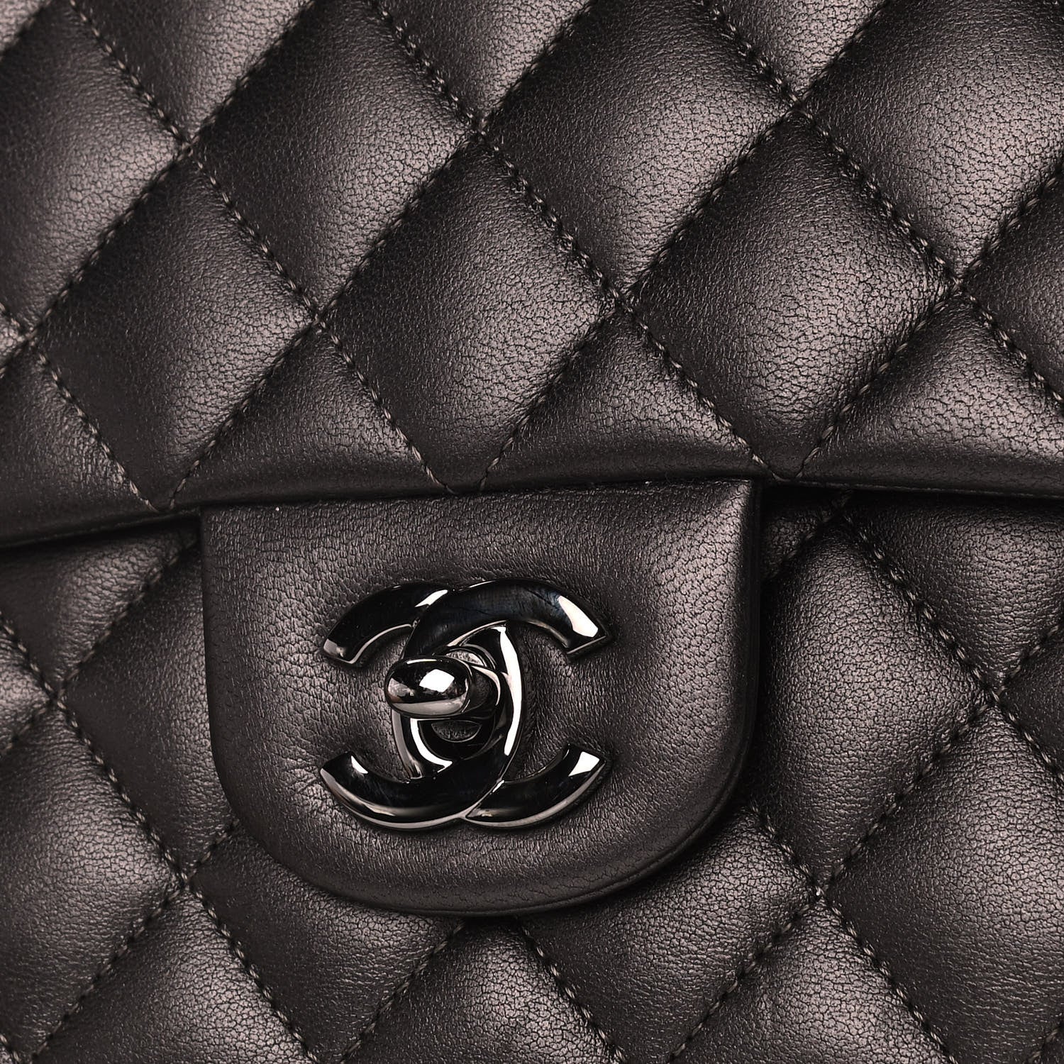 Chanel Lambskin Quilted Medium Double Flap So Black 7 of 13