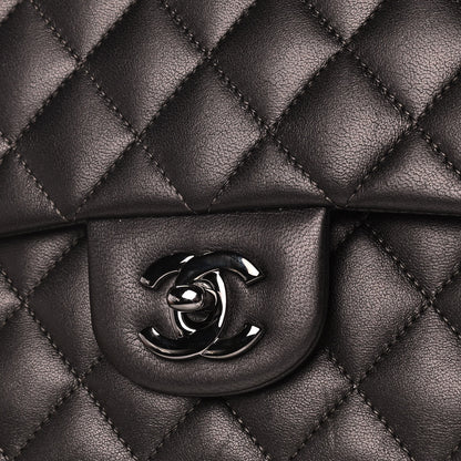 Chanel Lambskin Quilted Medium Double Flap So Black 7 of 13
