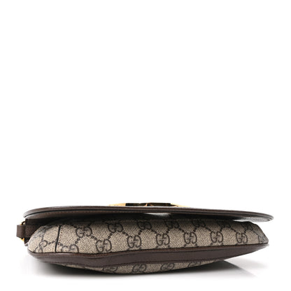 Gucci GG Supreme Monogram Textured Dollar Calfskin Blondie Chain Shoulder Flap Bag Beige Ebony New Acero 4 of 10
