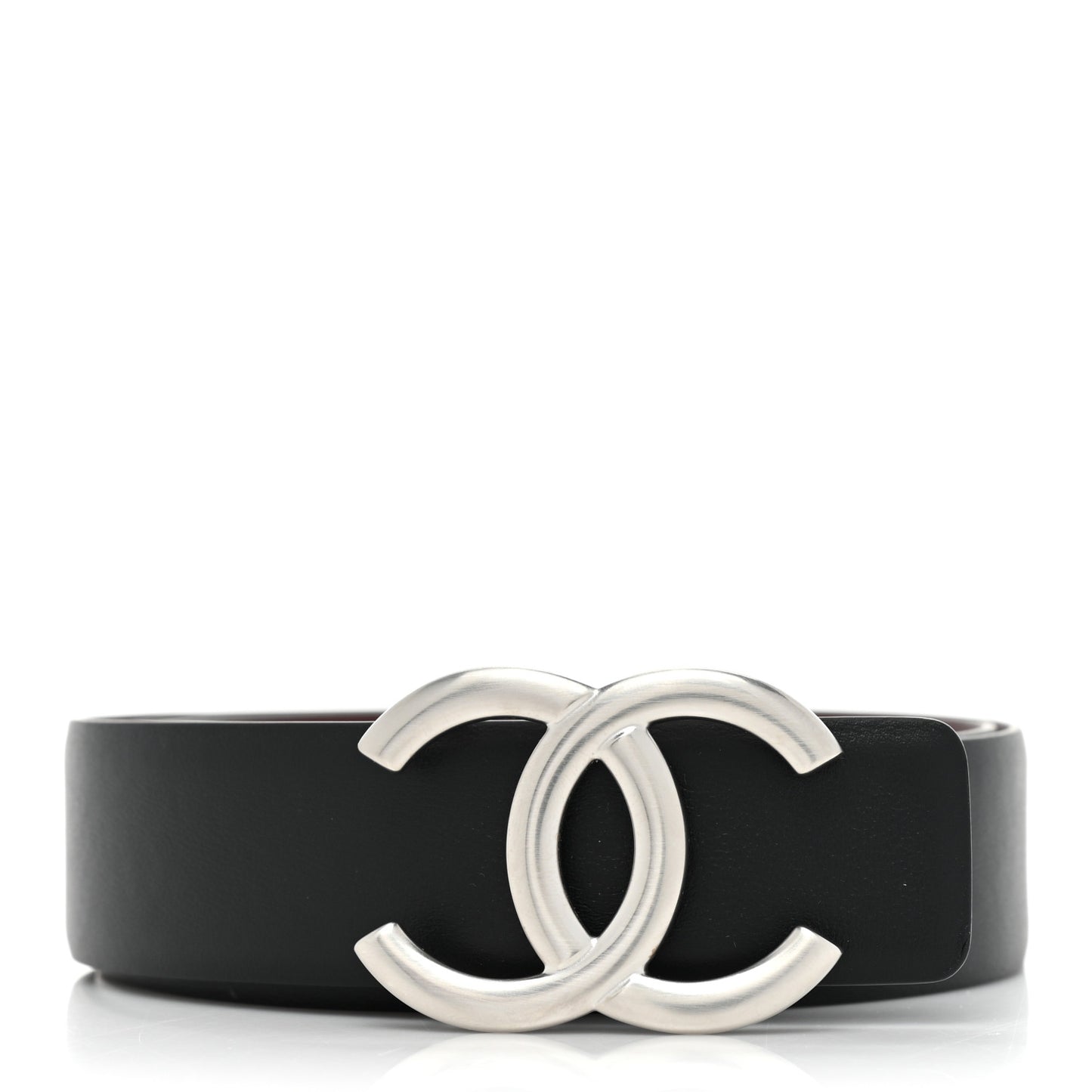 Calfskin CC Reversible Belt 80 32 Black Burgundy