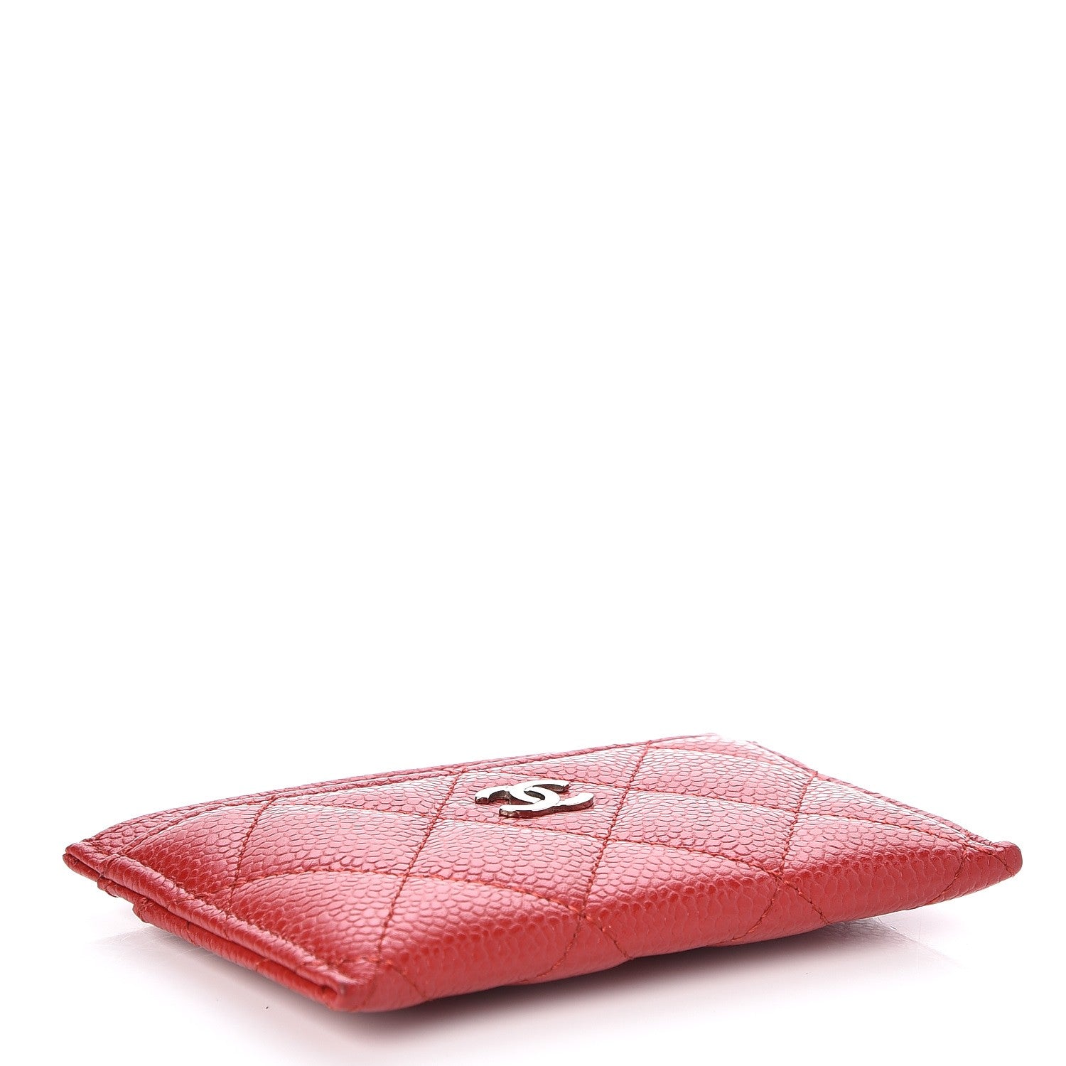 Chanel Caviar Quilted Card Holder Red 4 of 9