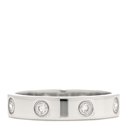 Cartier 18K White Gold 8 Diamond 4mm LOVE Wedding Band Ring 53 6.25 3 of 5