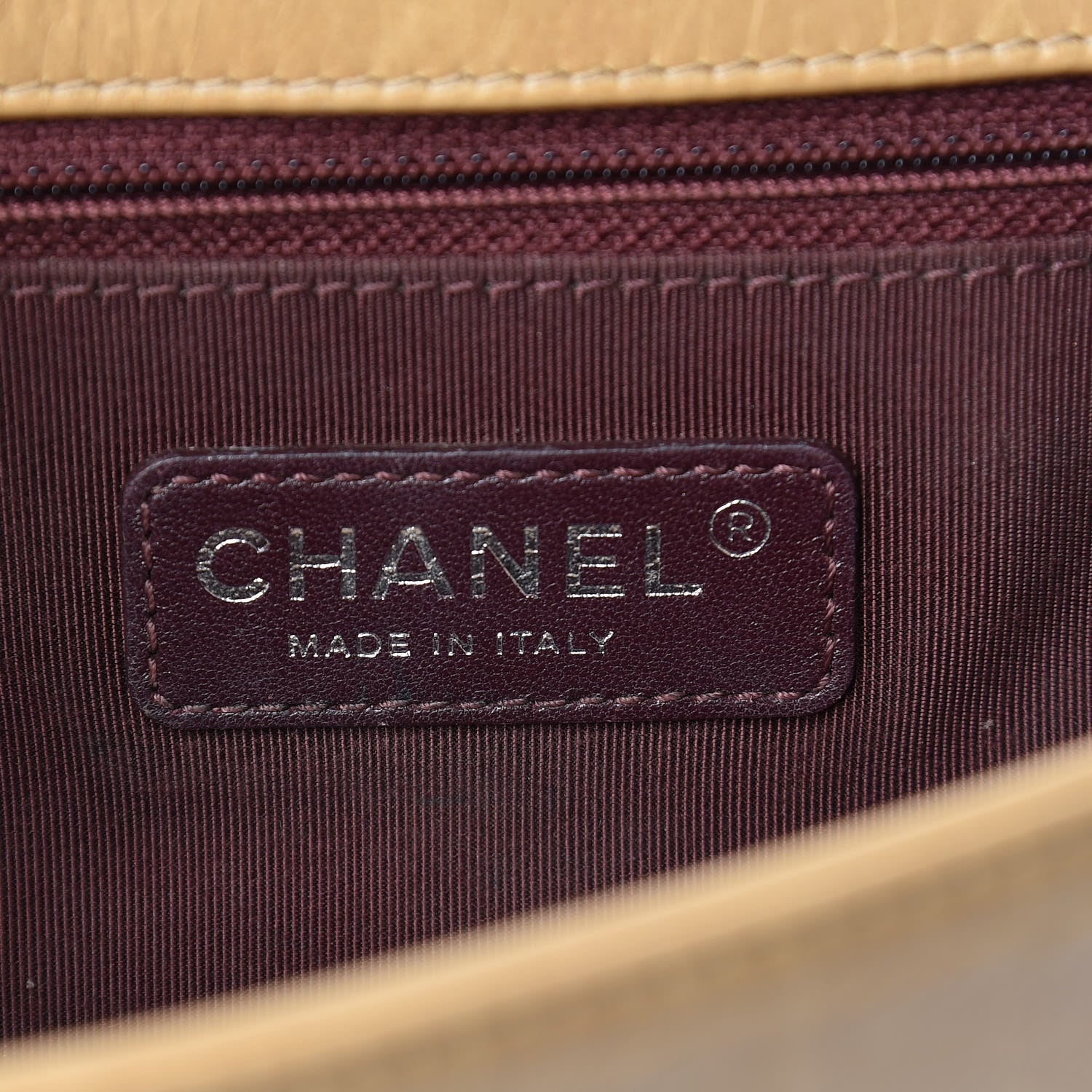 Chanel Glazed Calfskin Quilted Large Coco Boy Flap Beige 7 of 14
