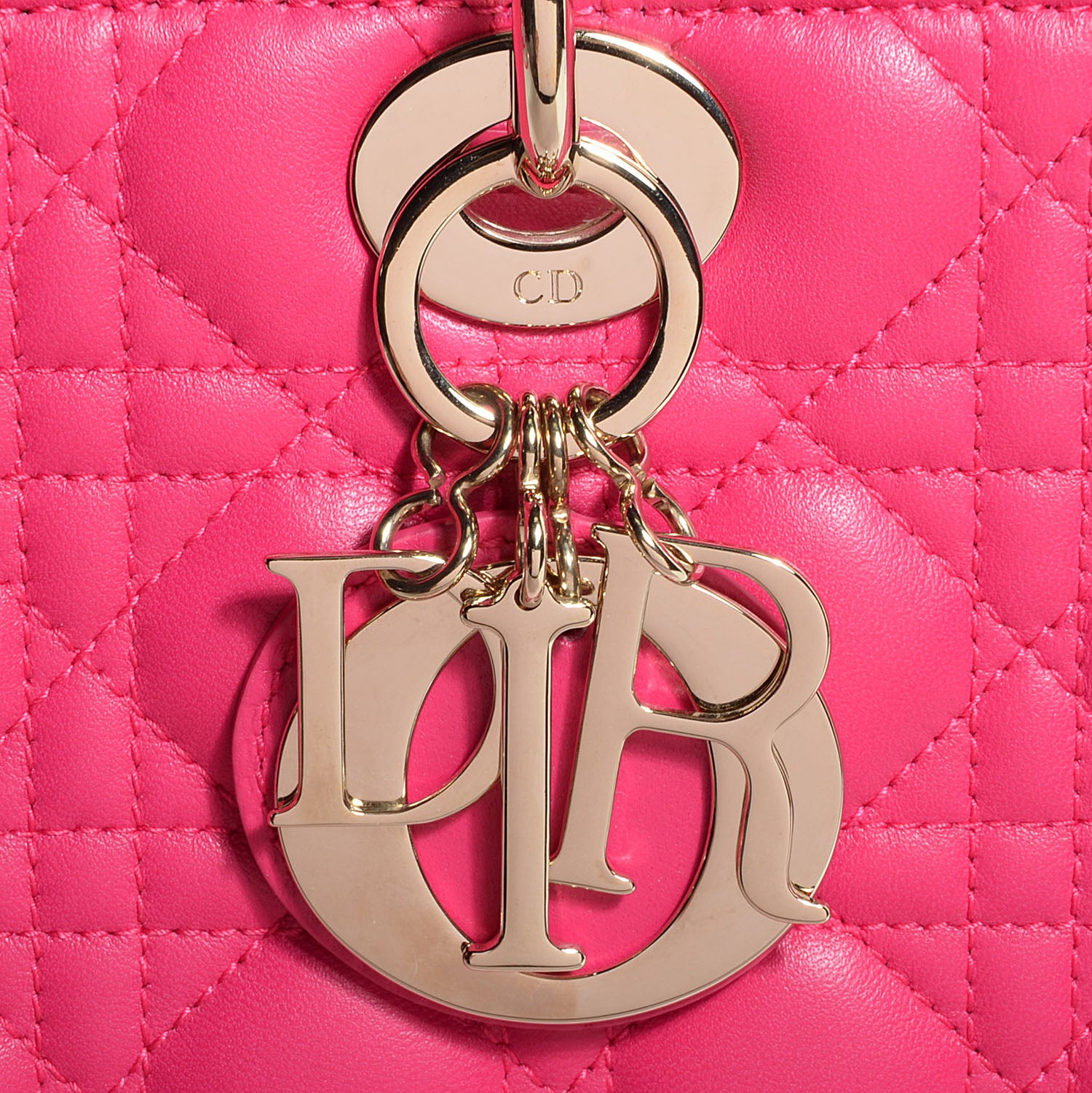 Christian Dior Lambskin Cannage Large Lady Dior Fuchsia 9 of 10