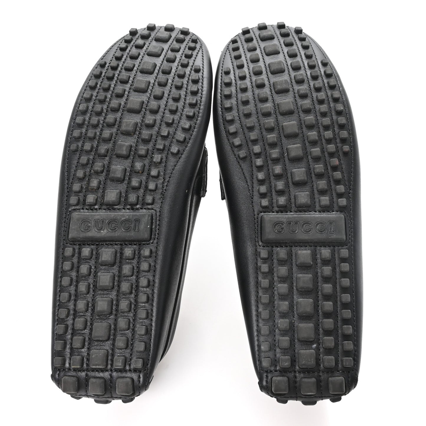 Soft Clove Calfskin Monochrome Mens Interlocking G Driver Loafers 11 Black