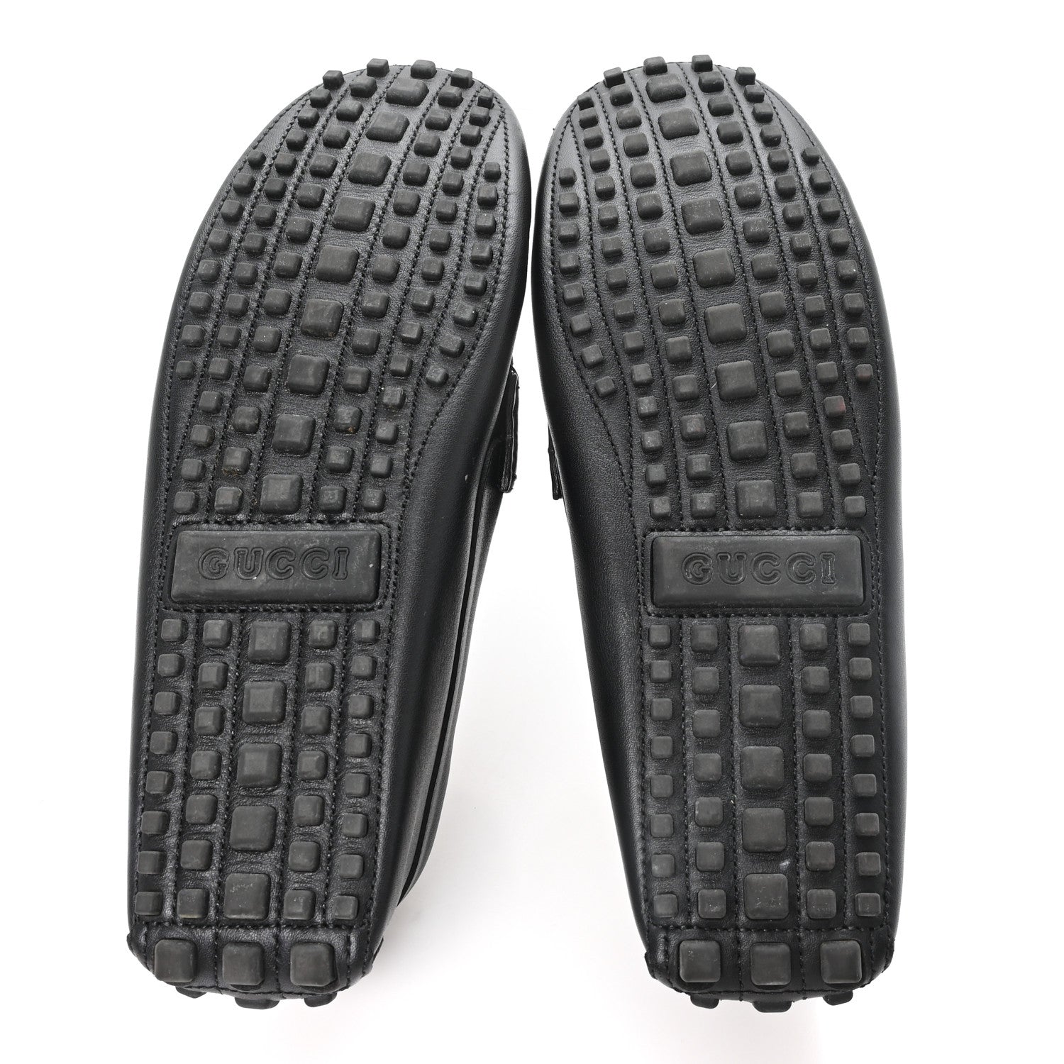 Gucci Soft Clove Calfskin Monochrome Mens Interlocking G Driver Loafers 11 Black 6 of 9