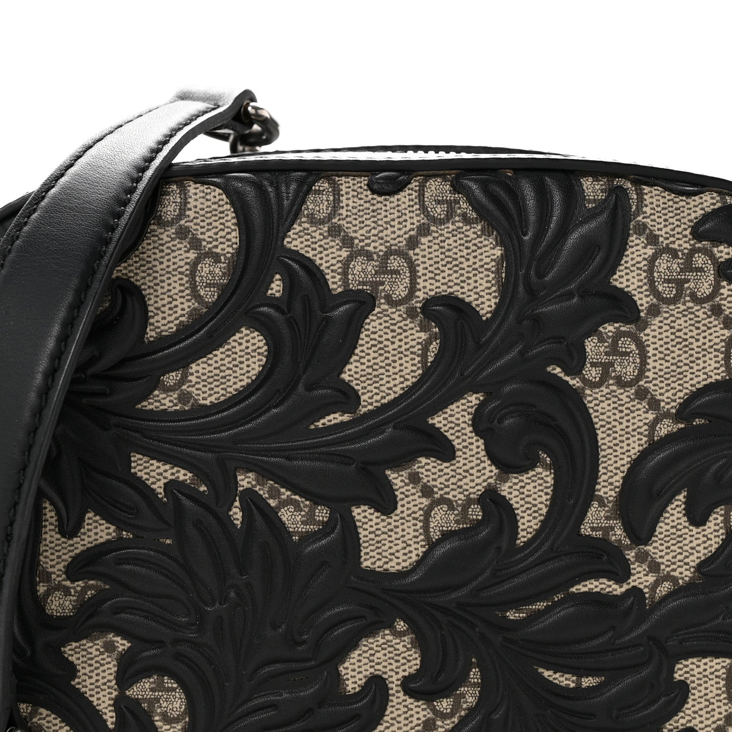 Gucci GG Supreme Monogram Arabesque Mini Chain Shoulder Bag Beige Black 8 of 11