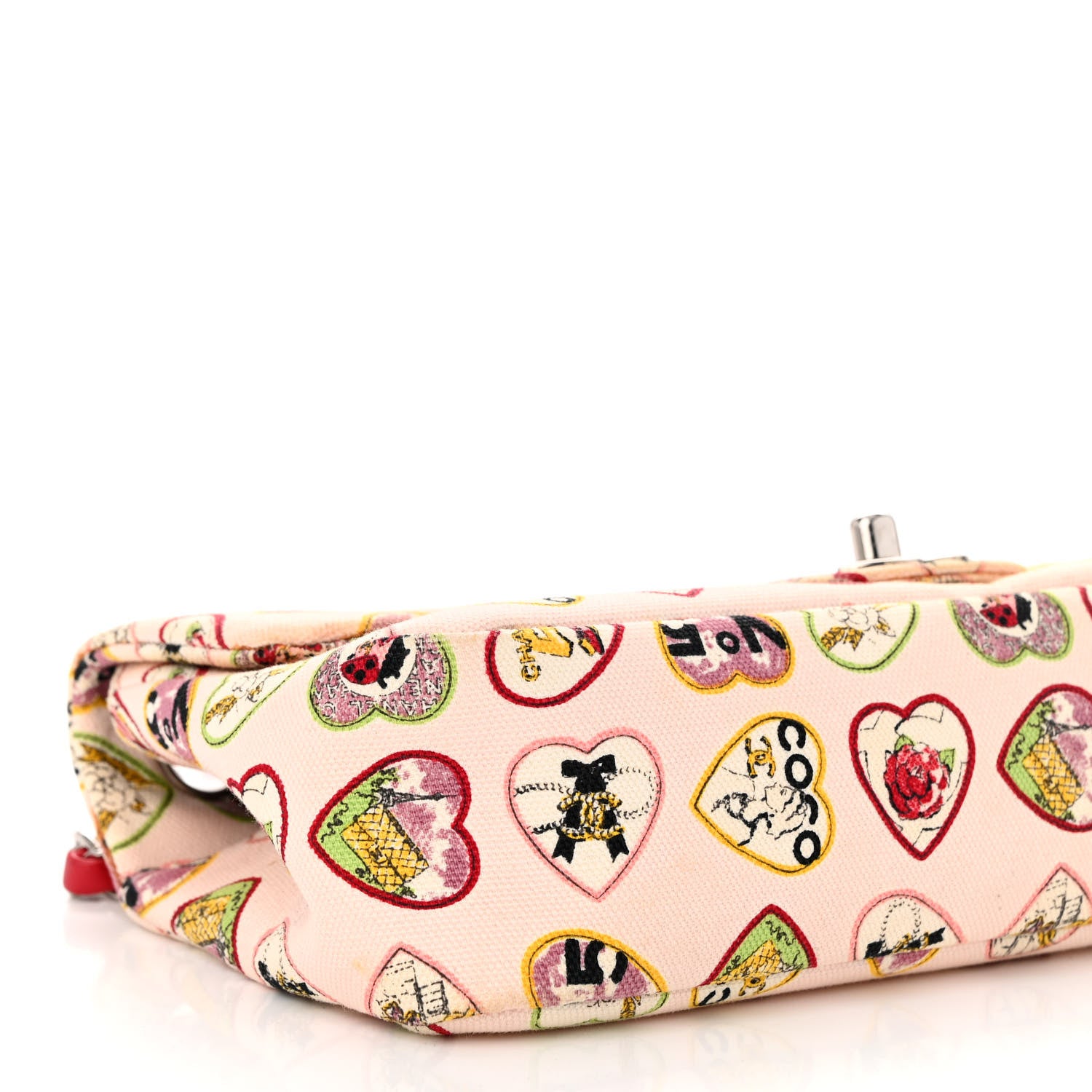 Chanel Canvas Coco Hearts Small Flap Bag Pink 9 of 12
