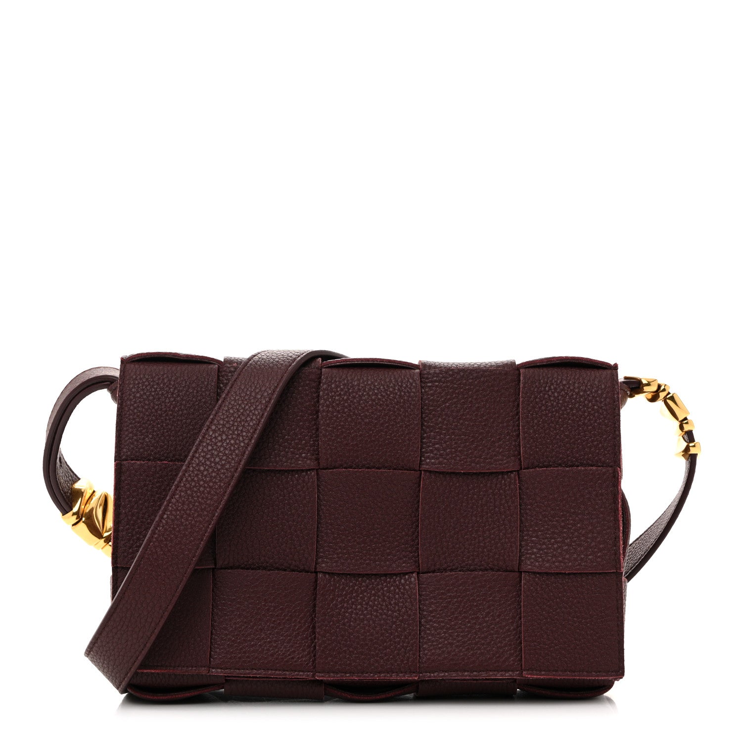 Bottega Veneta Grained Calfskin Maxi Intrecciato Cassette Crossbody Bag Bordeaux 1 of 10