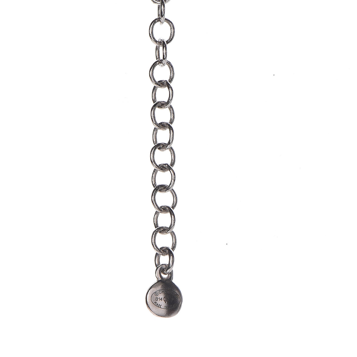 Graduated Pearl CC Short Necklace Silver