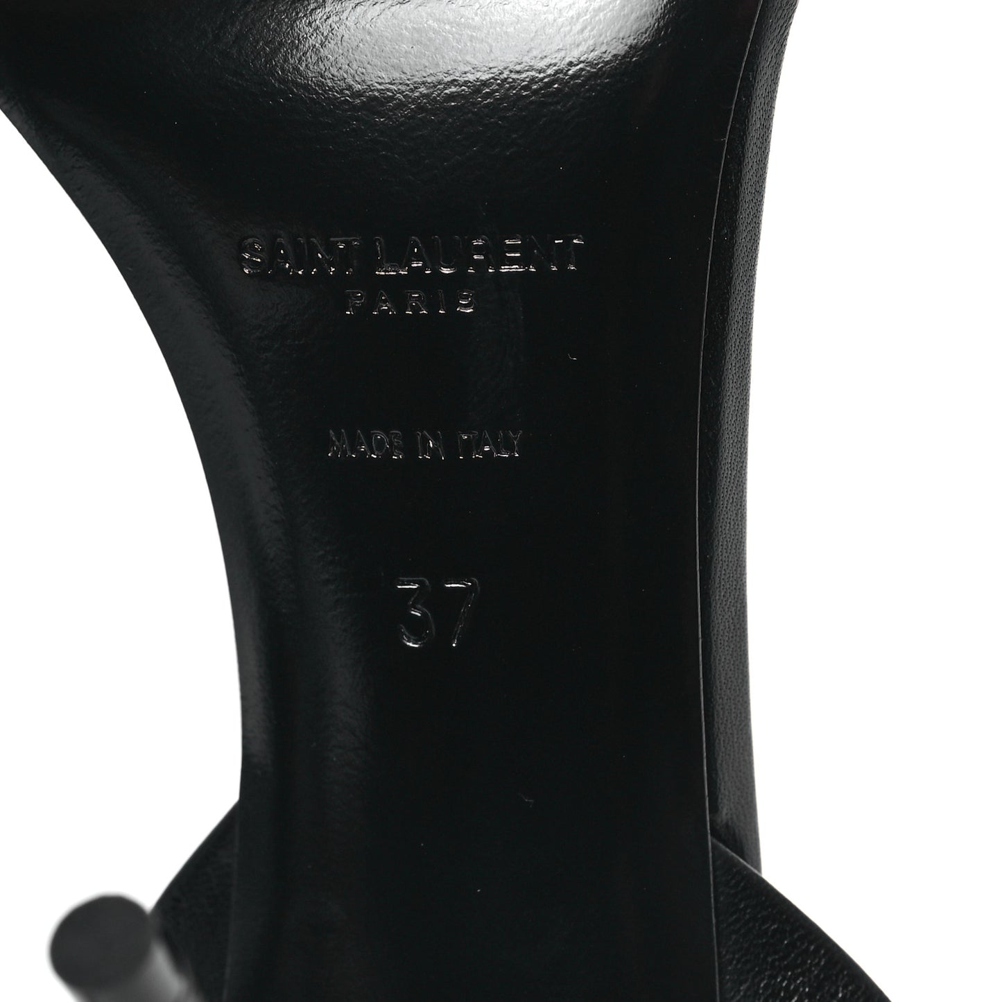 Calfskin Chain Ankle Strap Sandals 37 Black