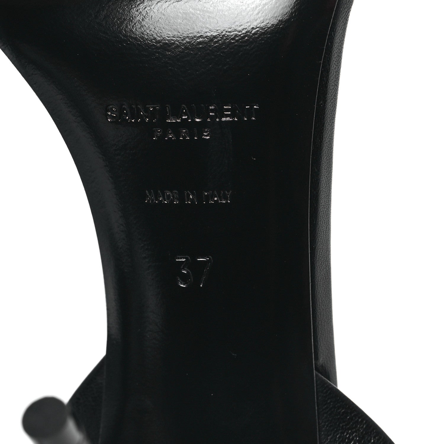 Saint Laurent Calfskin Chain Ankle Strap Sandals 37 Black 6 of 7