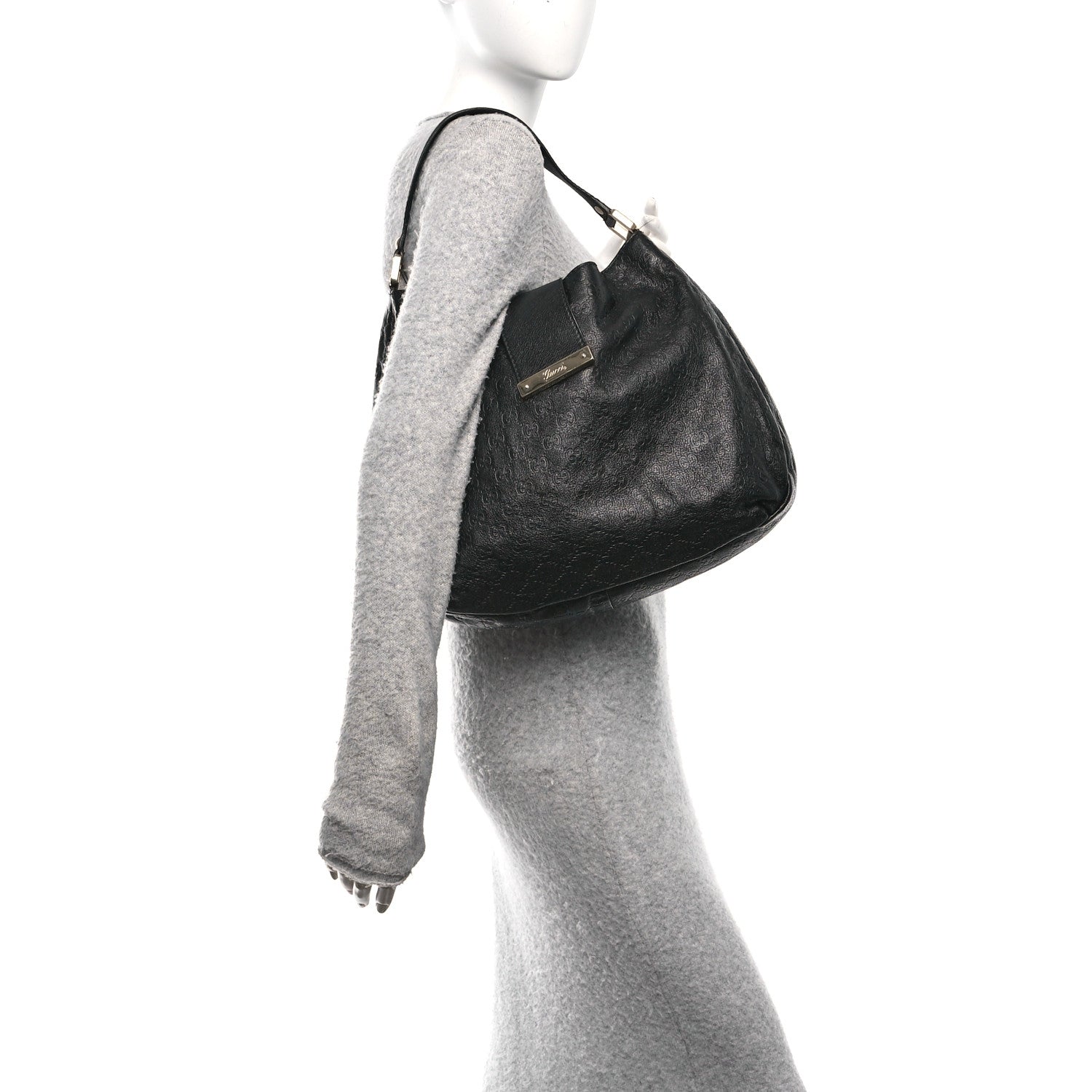 Gucci Guccissima Large New Ladies Web Hobo Black 2 of 11