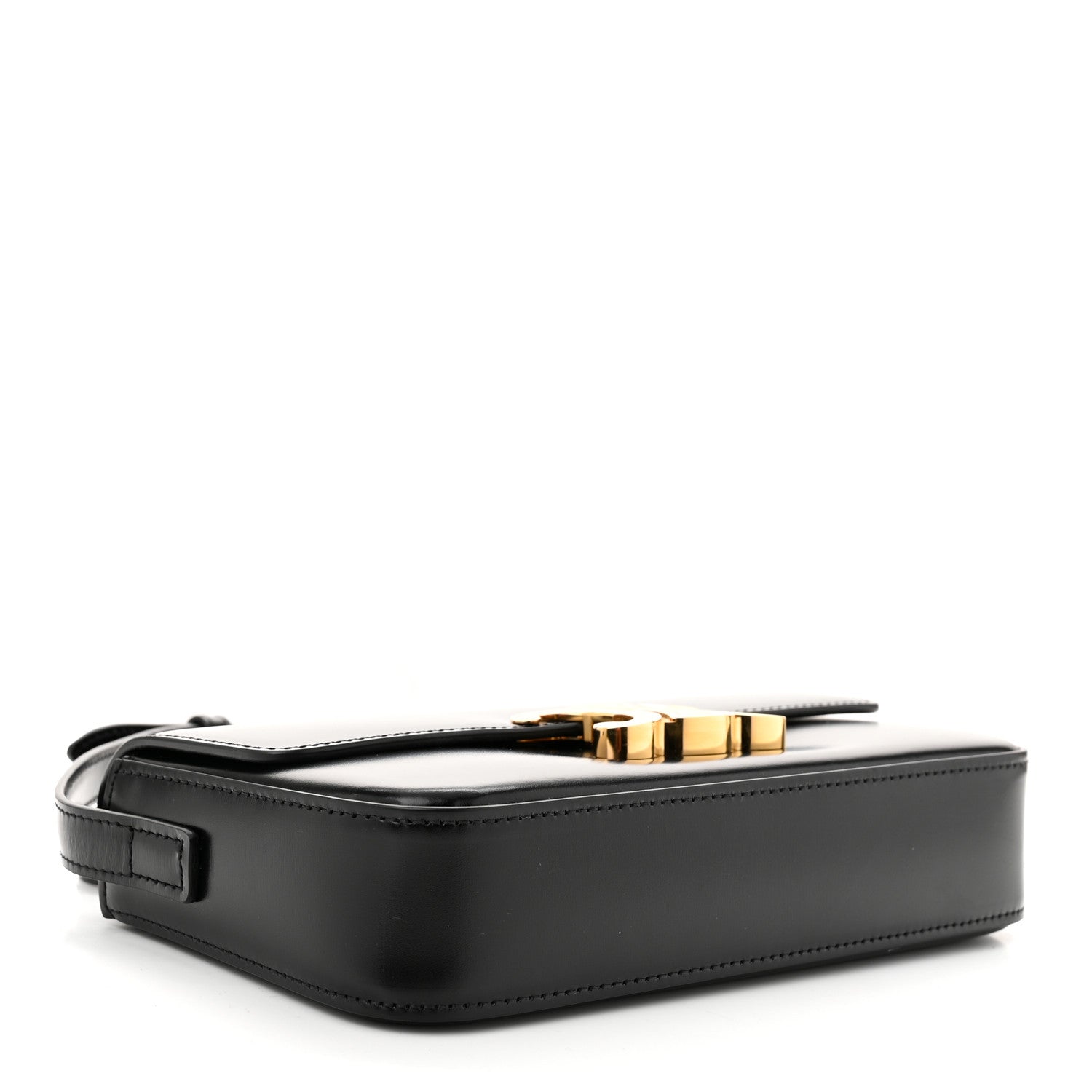 Celine Shiny Calfskin Triomphe Shoulder Bag Black 4 of 10