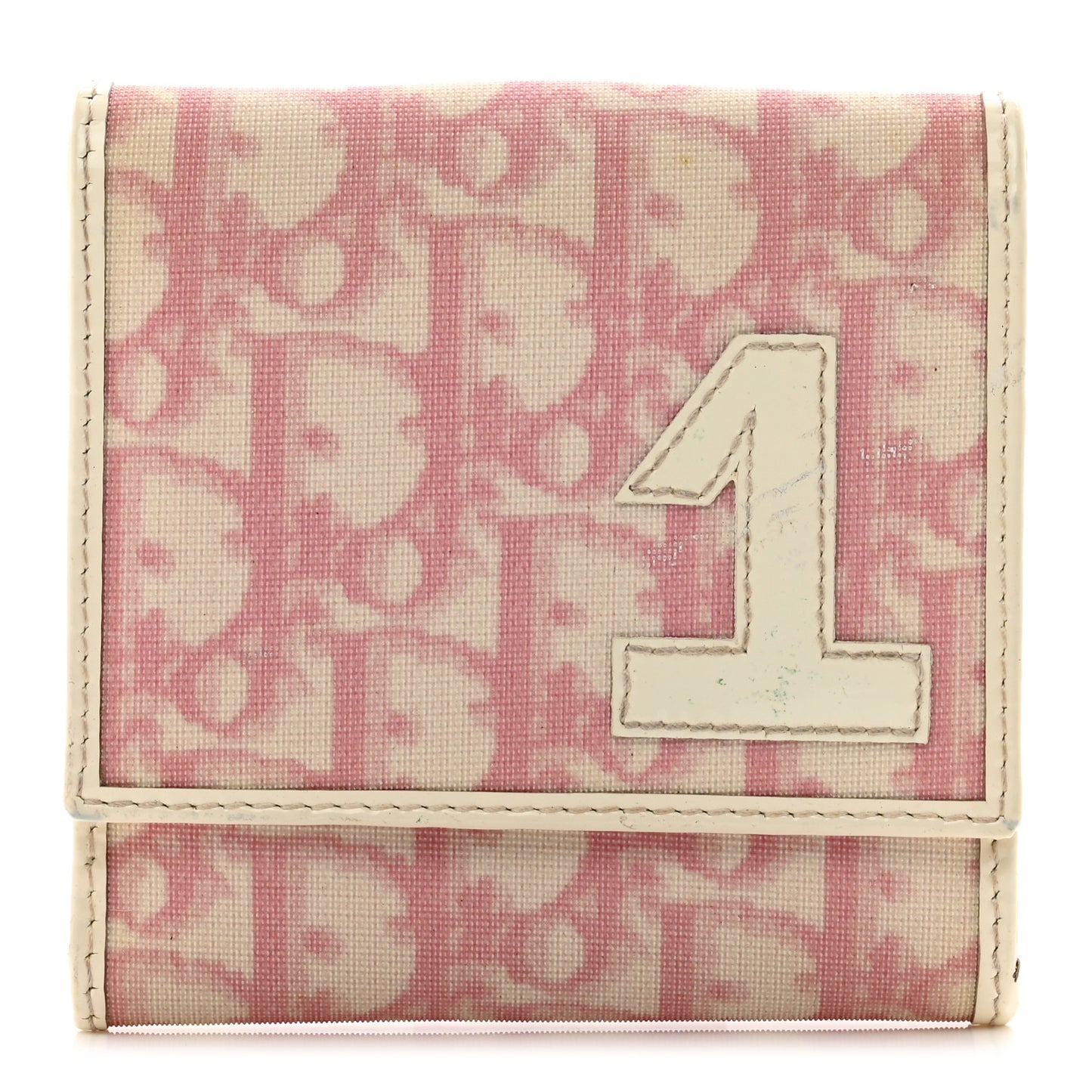 Monogram Girly Flap Compact Wallet Pink