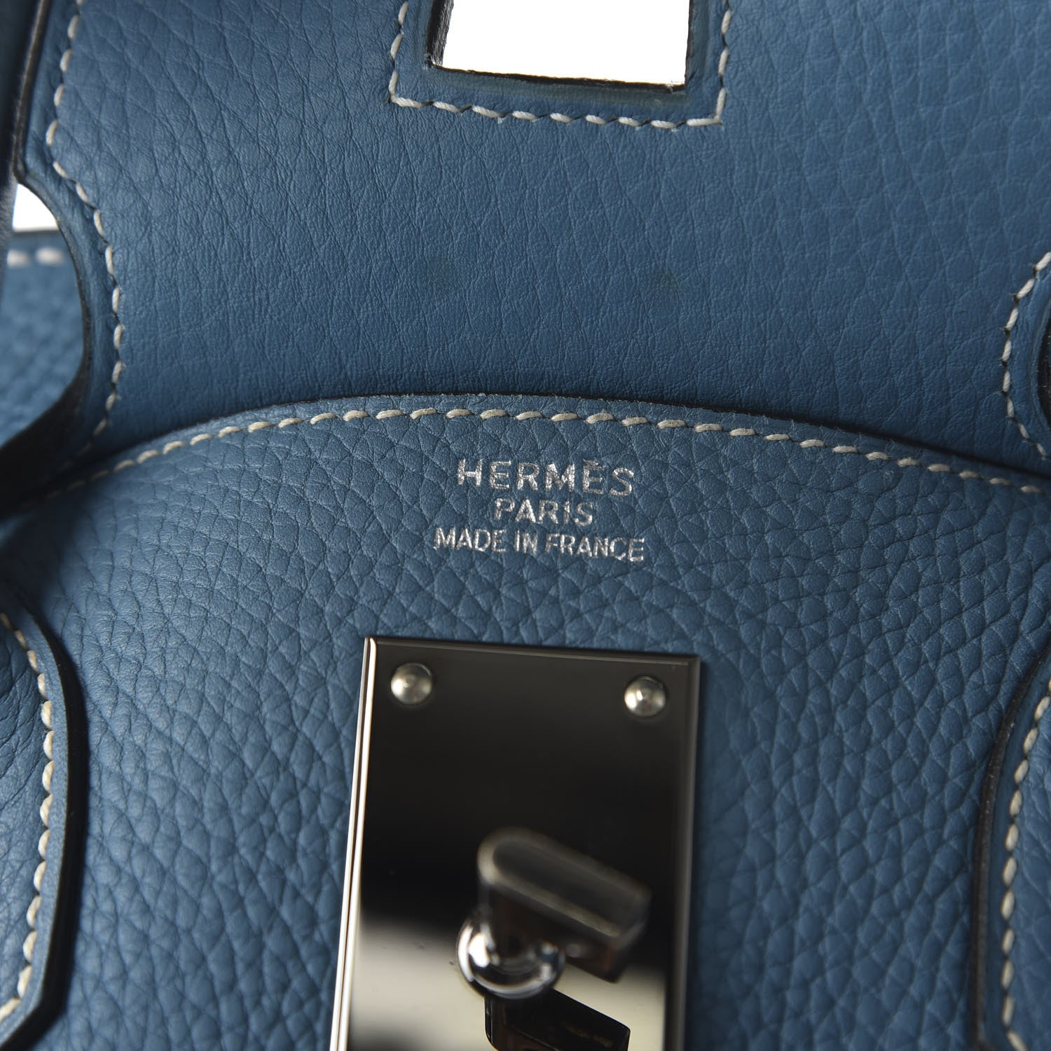 Hermes Taurillon Clemence HAC Travel Birkin 50 Blue Jean 8 of 12