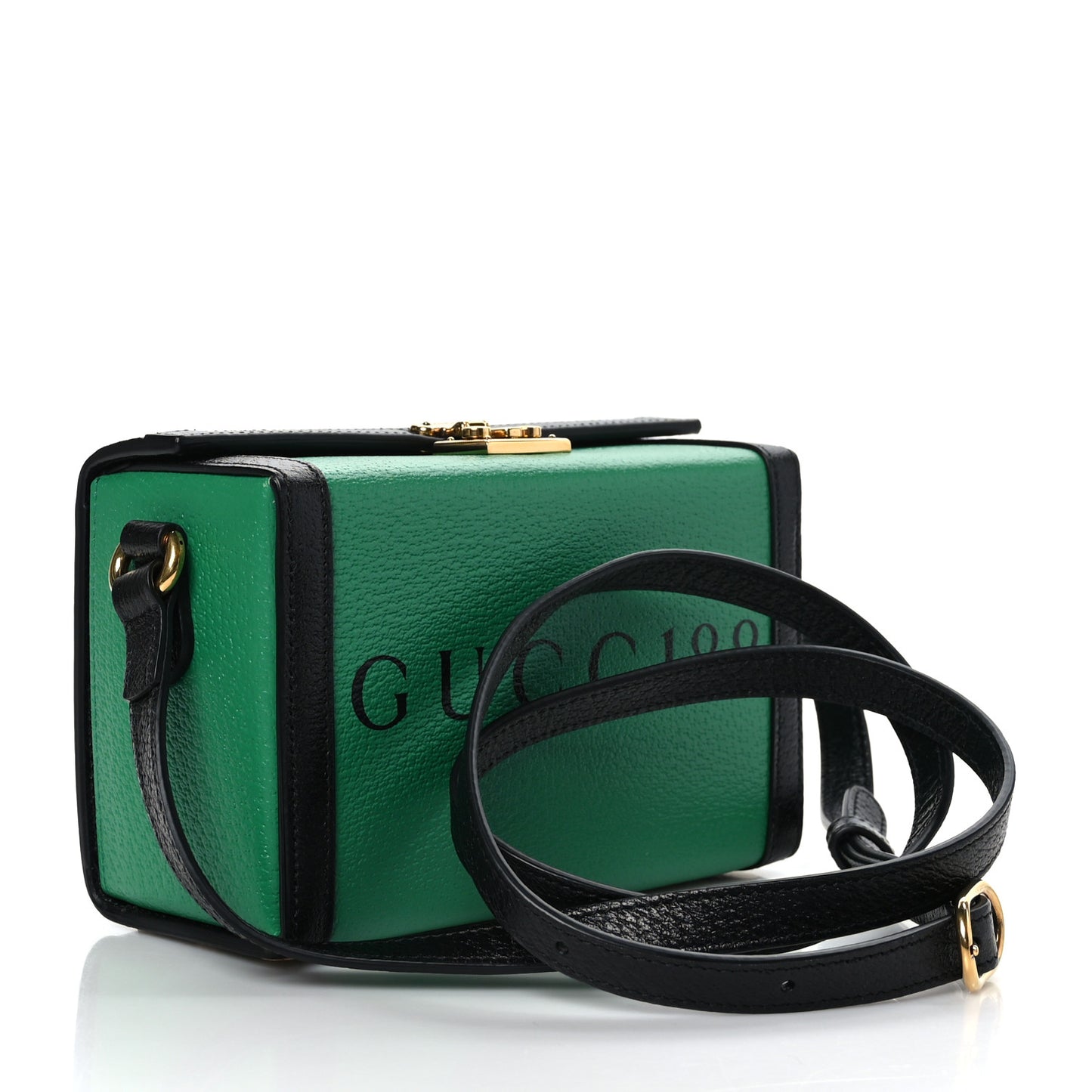 Grained Calfskin Gucci 100 Mini Bag Green