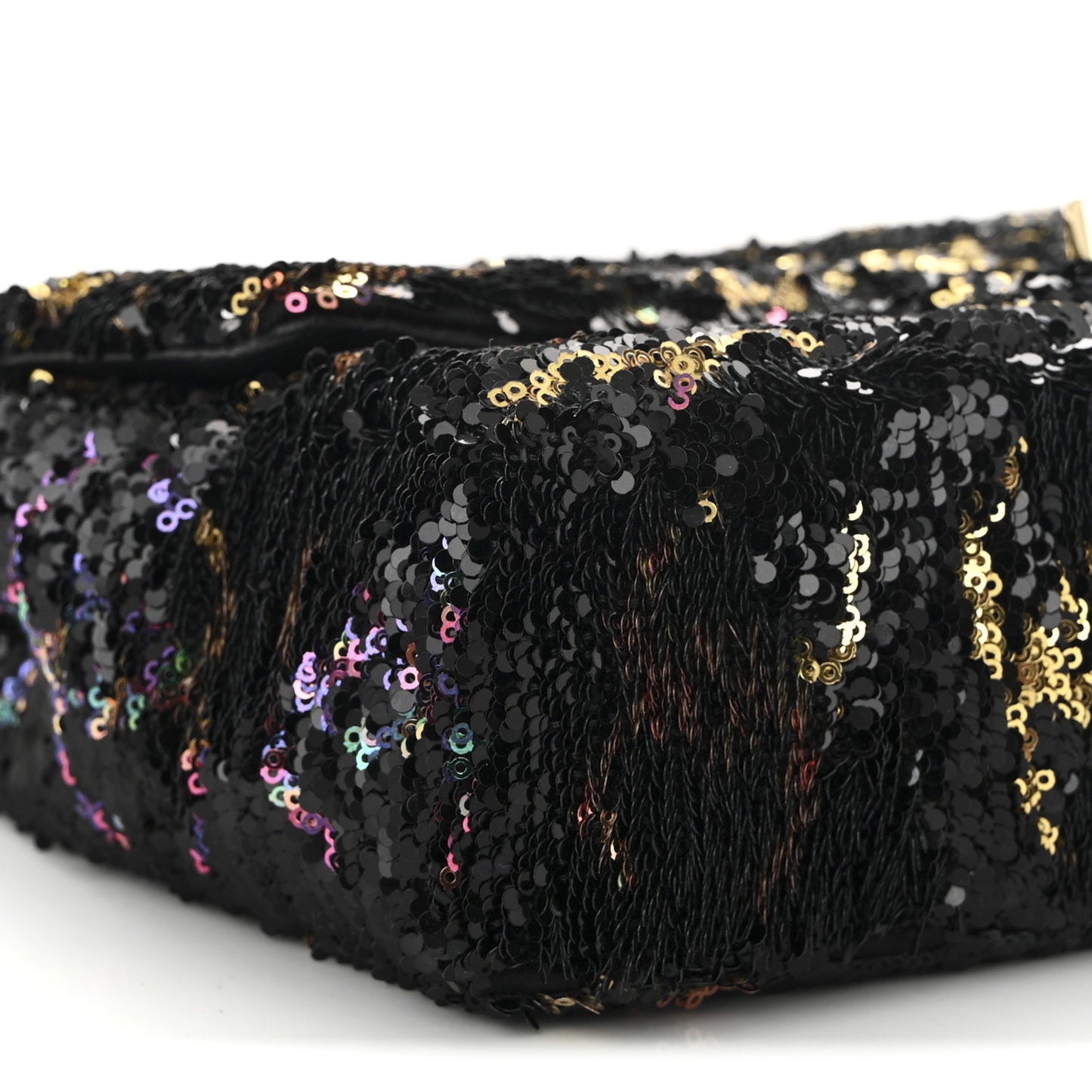 Sequin CC Small Single Flap Black Multicolor