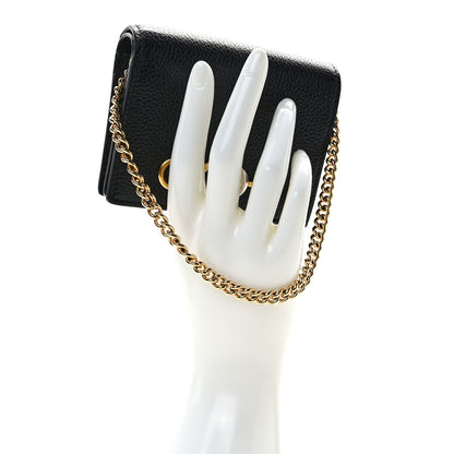Gucci Grainy Calfskin Zumi Chain Card Case Wallet Black 2 of 7