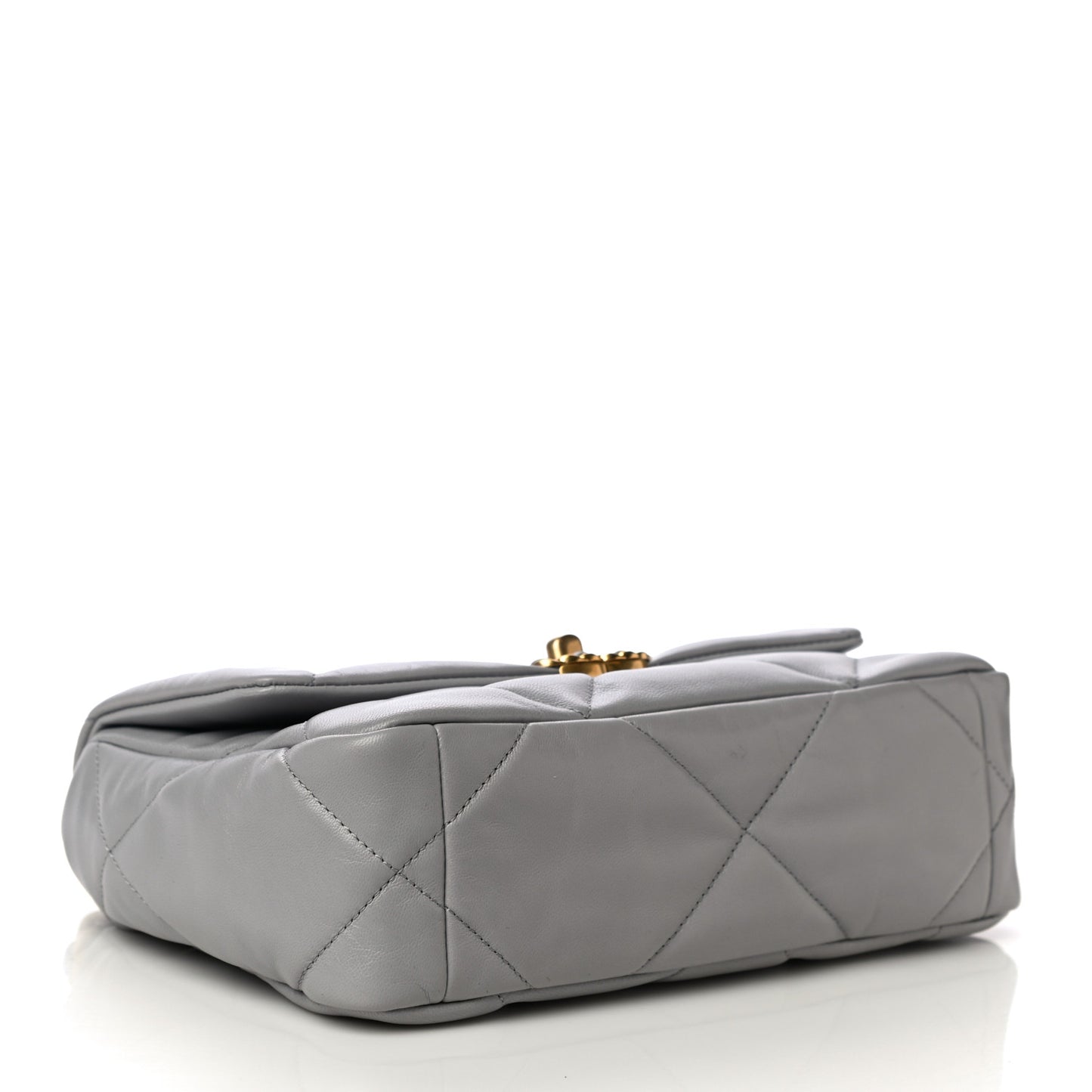 Goatskin Quilted Medium Chanel 19 Flap Grey