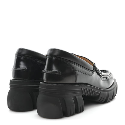 Gucci Magnum Calfskin Nappa Samoa Womens Horsebit Platform Chunky Lug Sole 40mm Loafers 41 Black 5 of 9