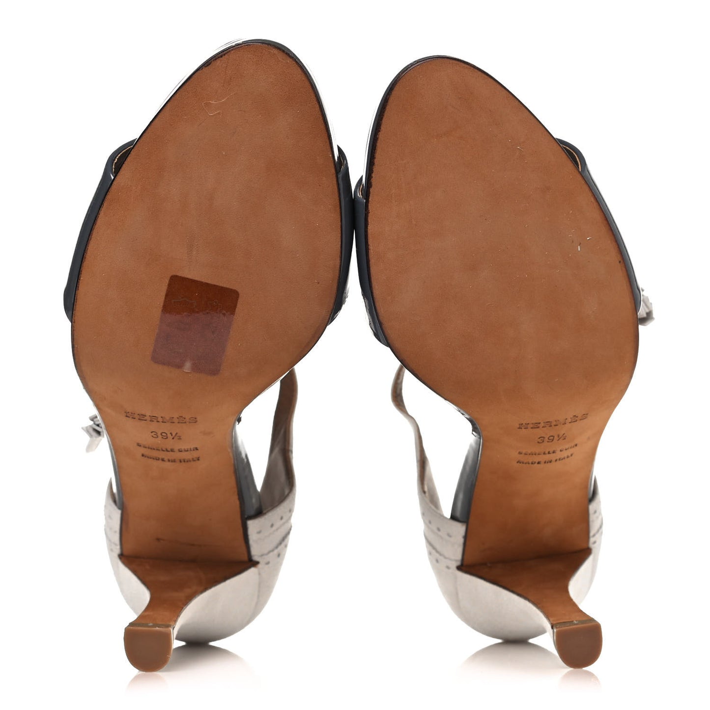 Suede Patent Brogue Tassel Sandals 39.5