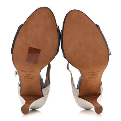 Hermes Suede Patent Brogue Tassel Sandals 39.5 5 of 7