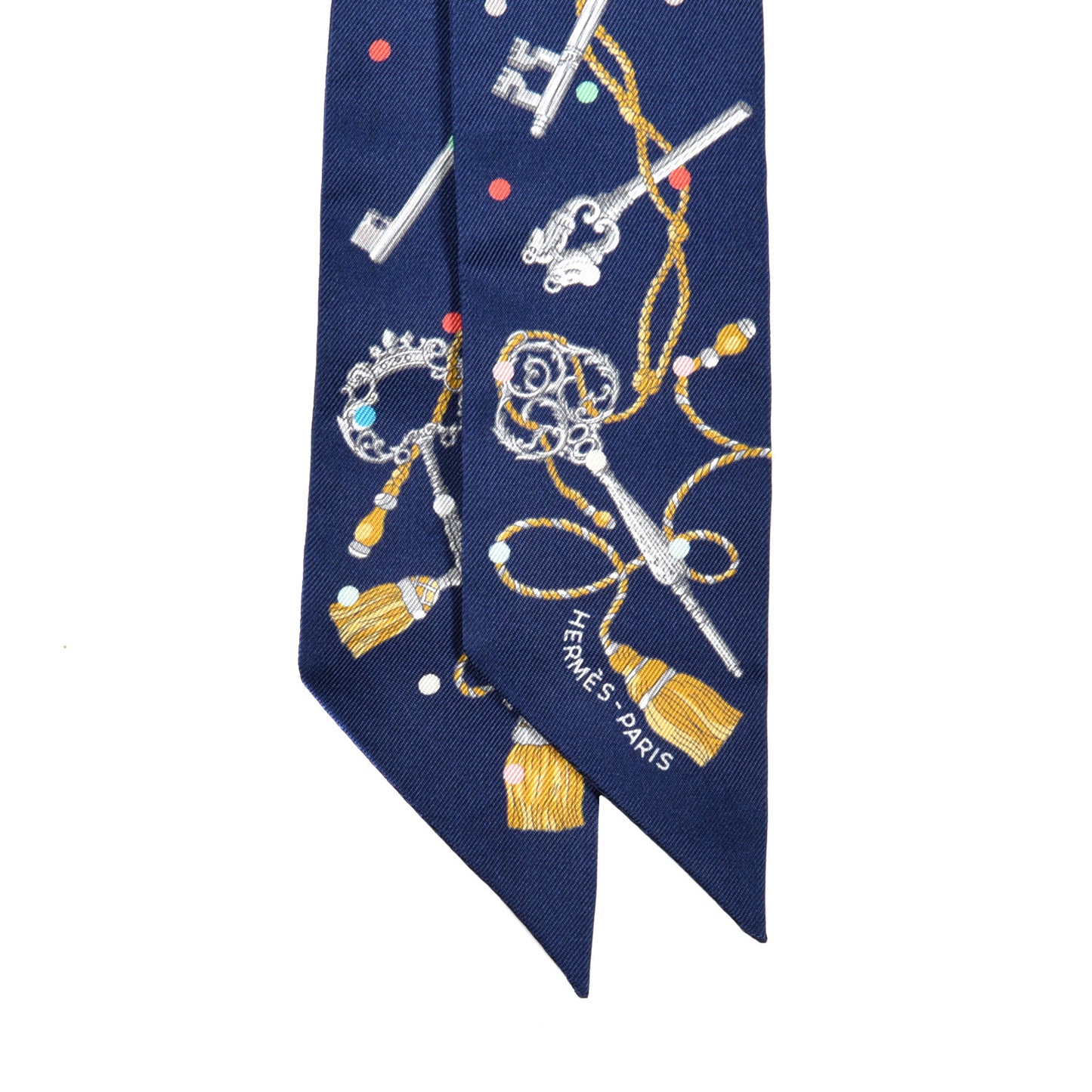 Silk Les Cles A Pois Twilly Marine Gris Argent