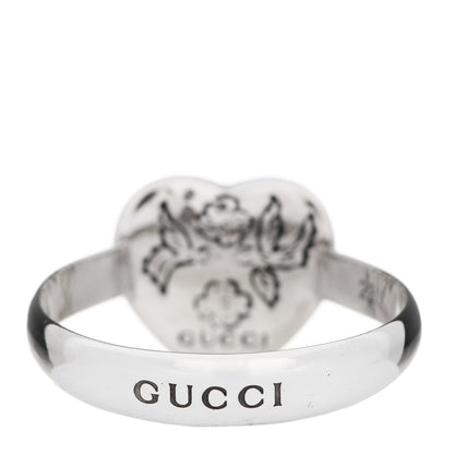Gucci Sterling Silver Blind for Love Heart Band Ring 61 9.5 3 of 6