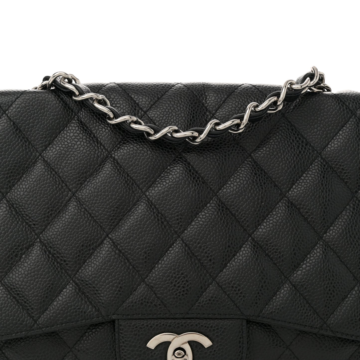 Caviar Quilted Jumbo Single Flap Black