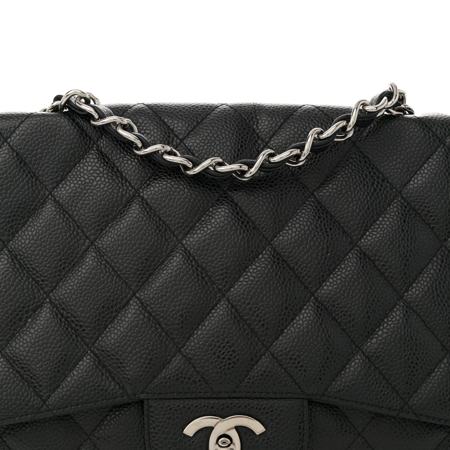 Chanel Caviar Quilted Jumbo Single Flap Black 8 of 11