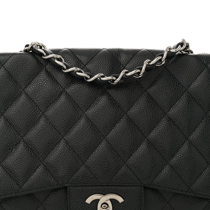 Chanel Caviar Quilted Jumbo Single Flap Black 8 of 11