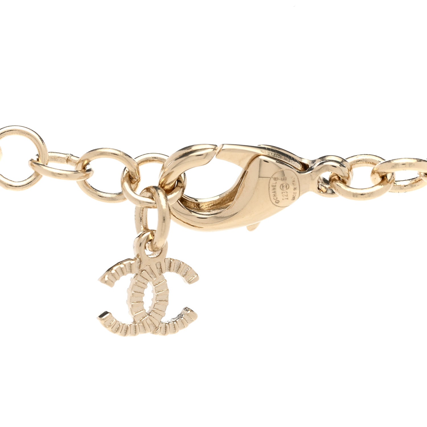 Chanel Crystal CC Pendant Necklace Gold 5 of 6