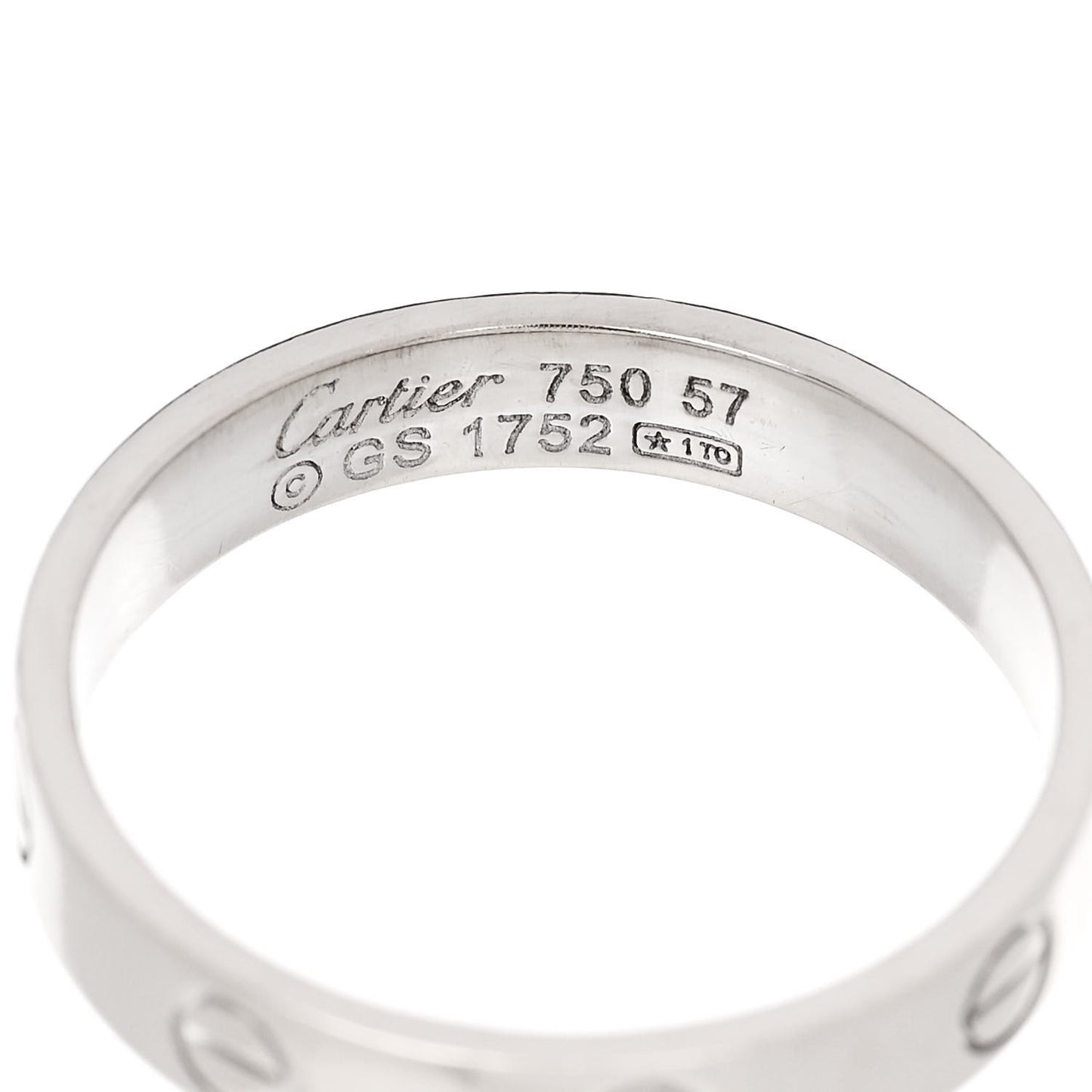 18K White Gold 3.5mm LOVE Wedding Band Ring 57 8