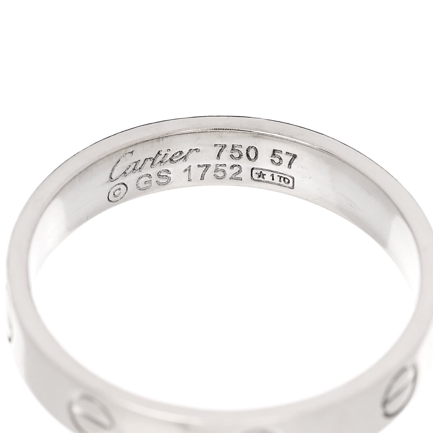 Cartier 18K White Gold 3.5mm LOVE Wedding Band Ring 57 8 4 of 4