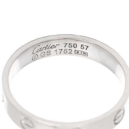 Cartier 18K White Gold 3.5mm LOVE Wedding Band Ring 57 8 4 of 4