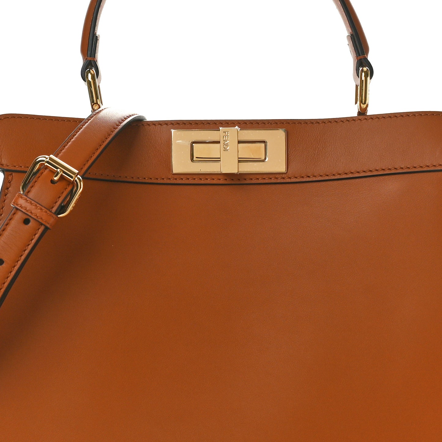 Vitello Seta Shiny Nappa Medium Peekaboo I SEE U Satchel Brandy Light Rose