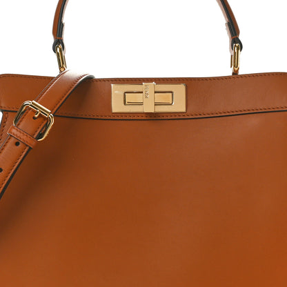 Fendi Vitello Seta Shiny Nappa Medium Peekaboo I SEE U Satchel Brandy Light Rose 7 of 9