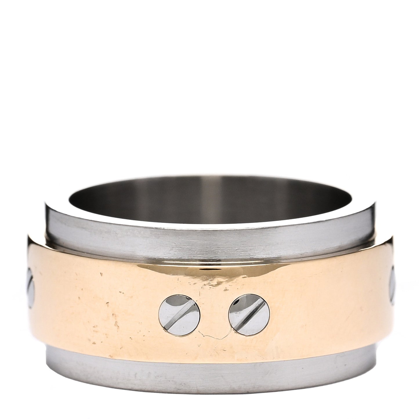 18K Yellow Gold Stainless Steel 12mm Santos Ring 62 10