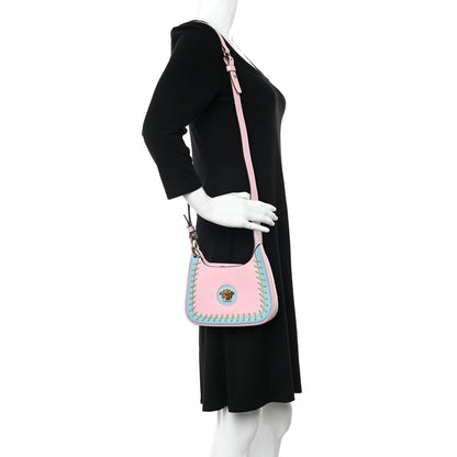 Versace Calfskin Whipstitch Medusa Mini Hobo English Rose 2 of 9
