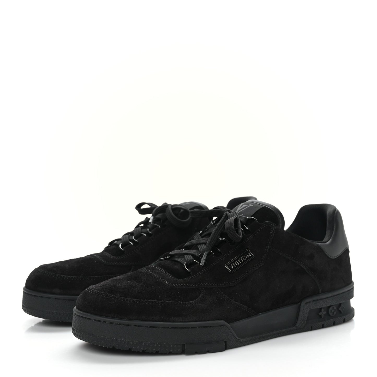 Suede Mens LV Trainer Sneakers 9.5 Black