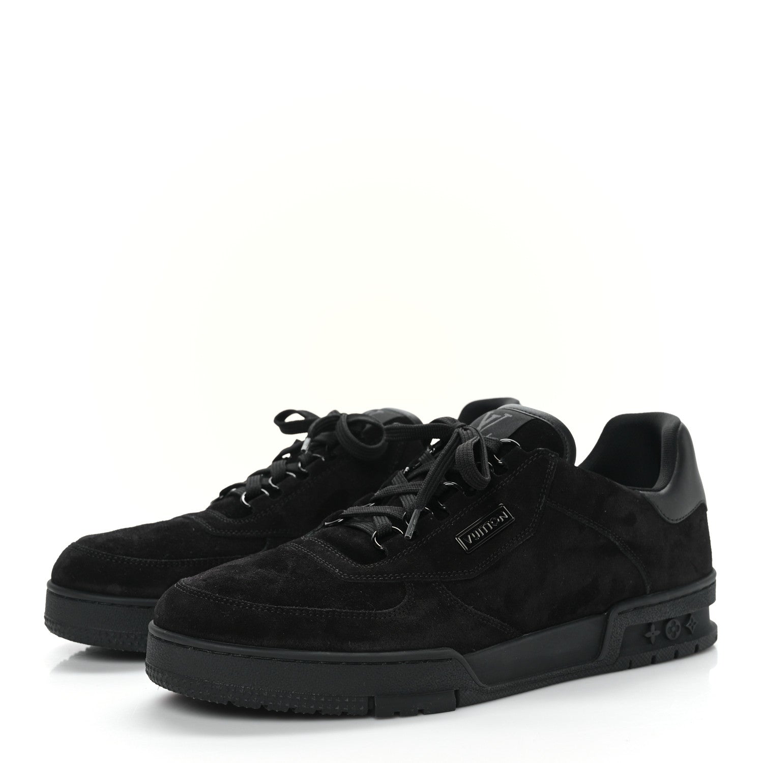 Louis Vuitton Suede Mens LV Trainer Sneakers 9.5 Black 3 of 9