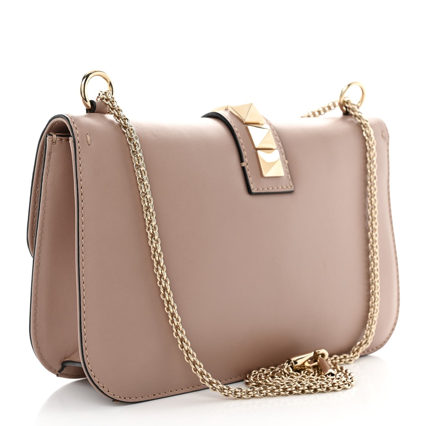 Vitello Medium Glam Lock Rockstud Flap Poudre