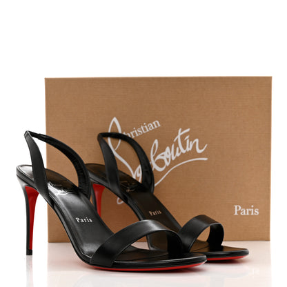 Christian Louboutin Calfskin O Marylin 85 Slingback Sandal Heels 41 Black 8 of 8
