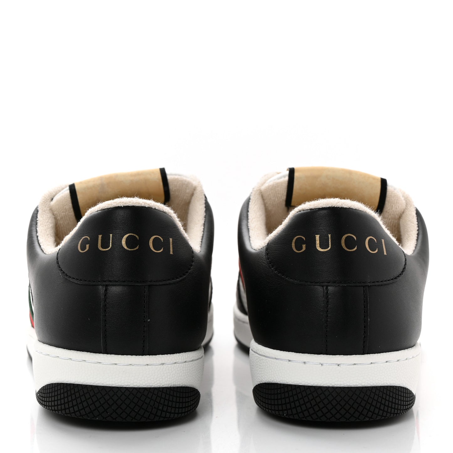 Calfskin Web Mens Screener Sneakers 41 Black White