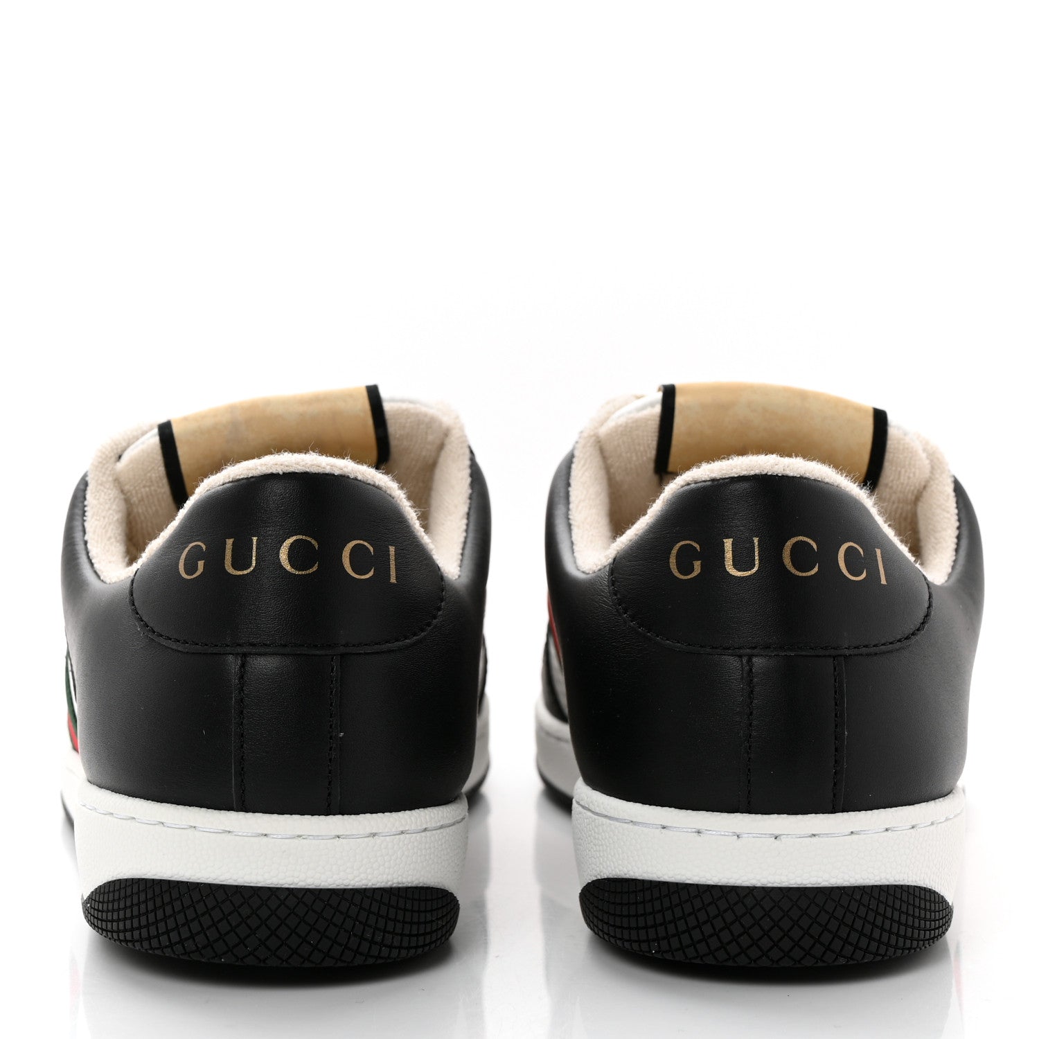 Gucci Calfskin Web Mens Screener Sneakers 41 Black White 5 of 9