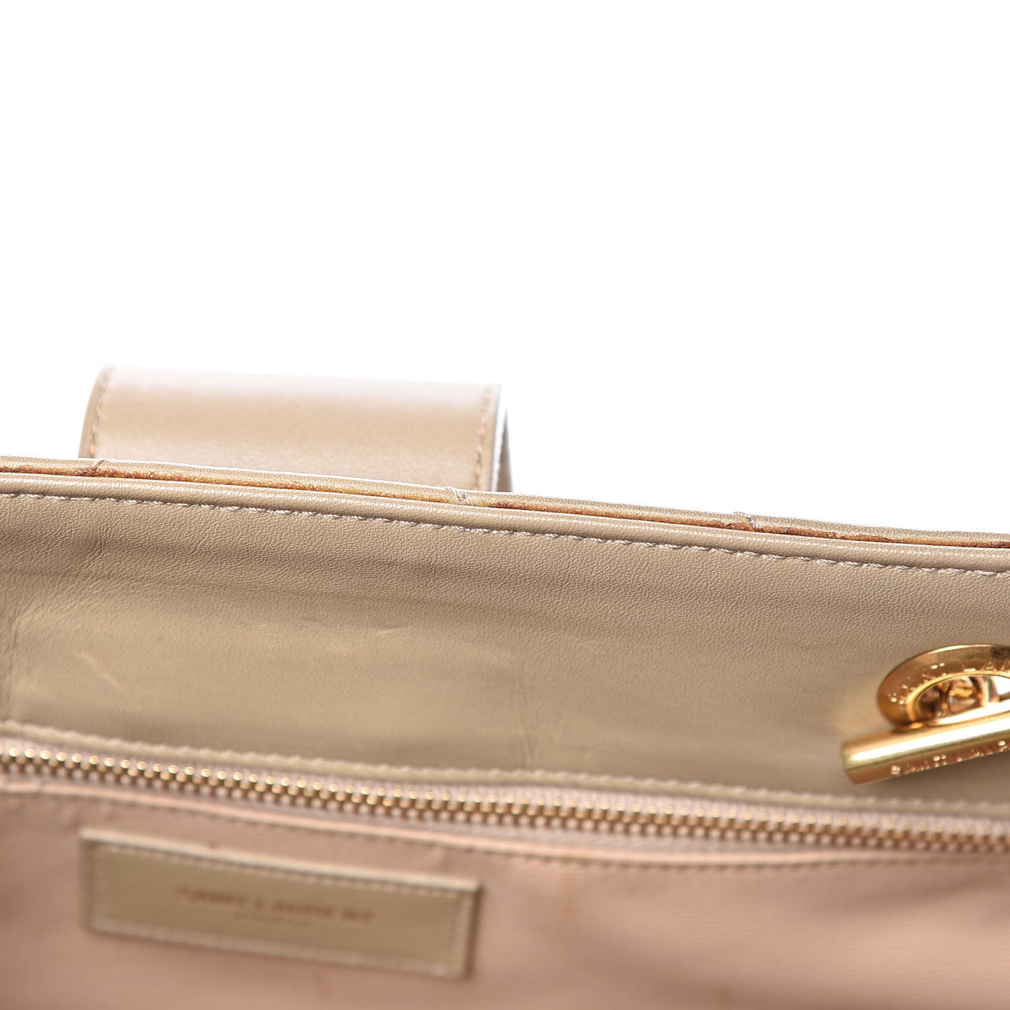 Lambskin Matelasse Chevron Monogram Shopping Bag Dark Beige