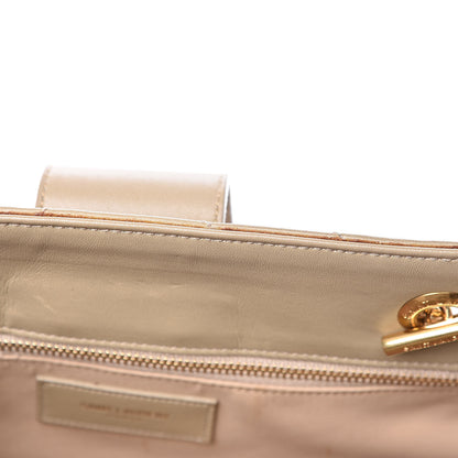 Saint Laurent Lambskin Matelasse Chevron Monogram Shopping Bag Dark Beige 8 of 13