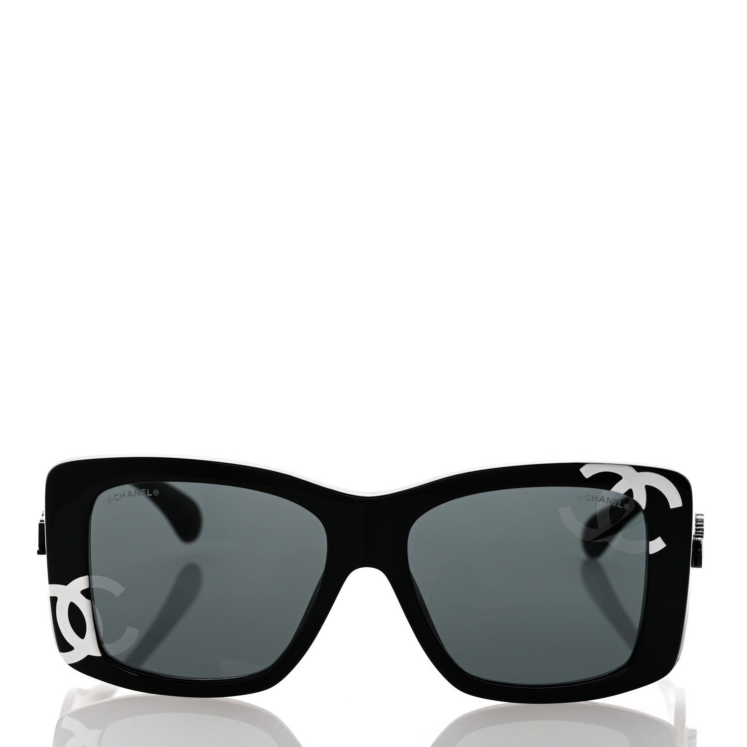 Chanel Acetate CC Logo Square Sunglasses 71472 Black 2 of 8